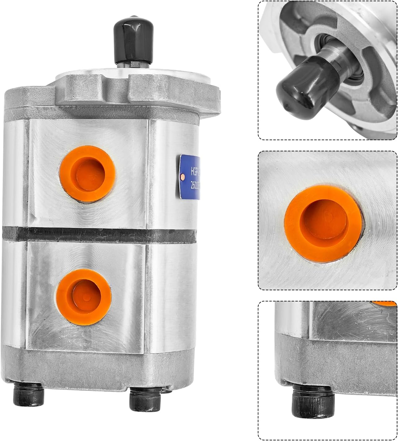 HGP-33A-F6-6R Hydraulic Tandem Double Gear Pump 17.46mm 25MPa 1800RPM Shaft Hydraulic Tandem Double Gear Pump for Automotive Construction Lifting Agricultural Machinery HGP33AF66R