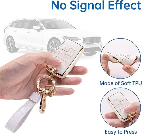 Miniatura 3 de Funda para llavero Land Rover con llavero Land Rover, compatible con Land Rover Range Rover Evoque Sport Vogue Discovery 5 Jaguar E I-PACE Smart Key