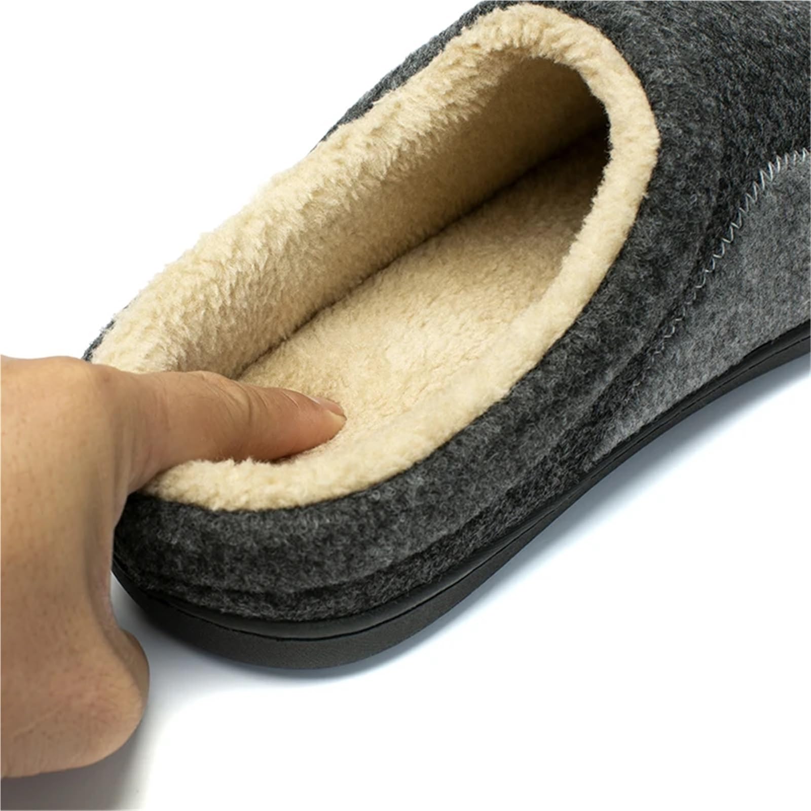 Pantofole da uomo Pantofole Da Casa Grandi Dimensioni 49 For Uomo Inverno Scamosciato Corto Peluche Uomo Pantofole Antiscivolo Camera Da Letto Coppia Morbide Scarpe Da Interno Uomo(Grey MS597,4748)