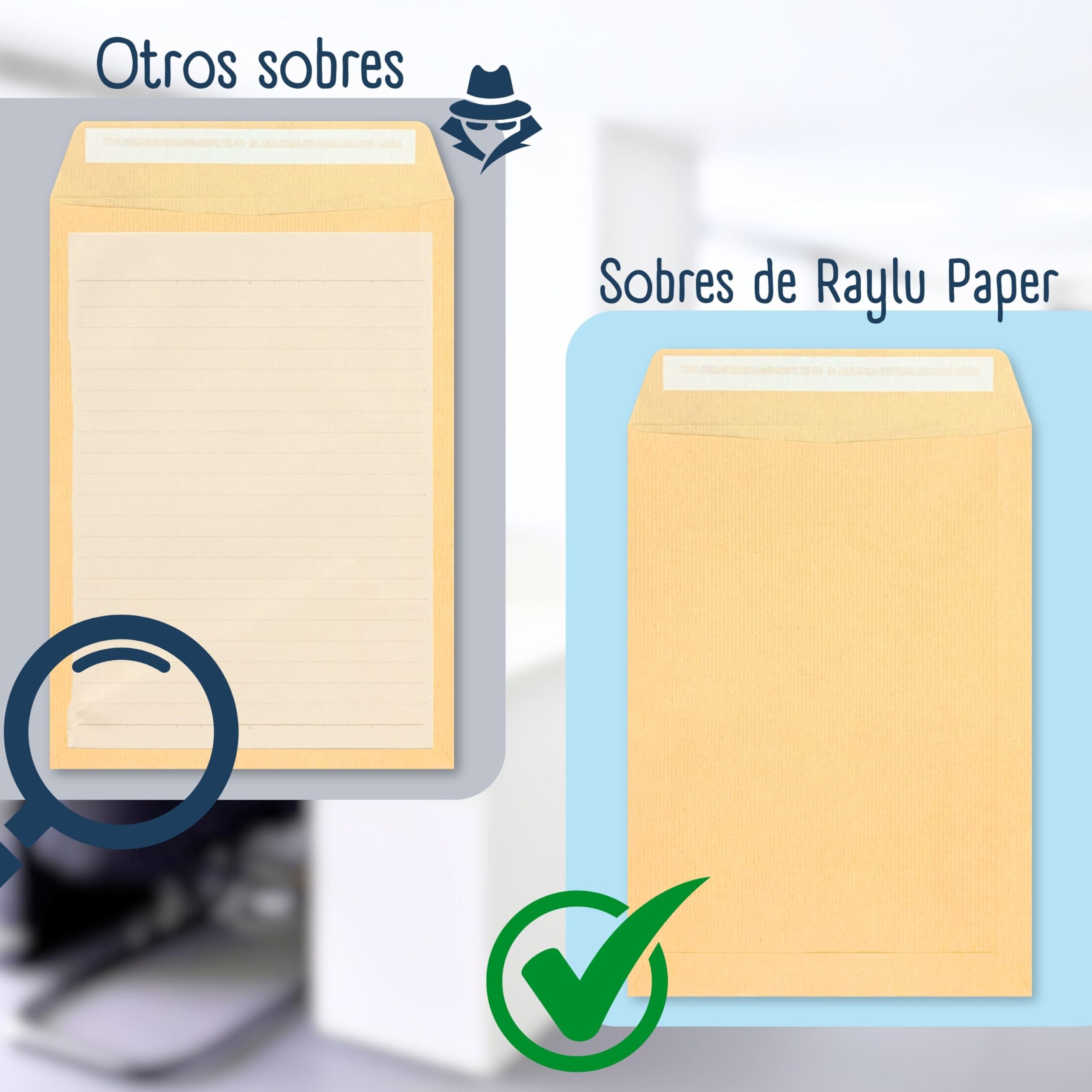RAYLU PAPER duże papierowe koperty pakowe z samoprzylepnym zamknięciem do wysyłania dokumentów, łatwe i szybkie uszczelnienie, grubość 90 g/m² (4 przedłużone, 10 sztuk)