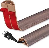 Vista 23 de Cubierta de cable de suelo para cables en el piso, cable autoadhesivo para ocultar cables de piso, cubiertas para protección de cables, evita Madera