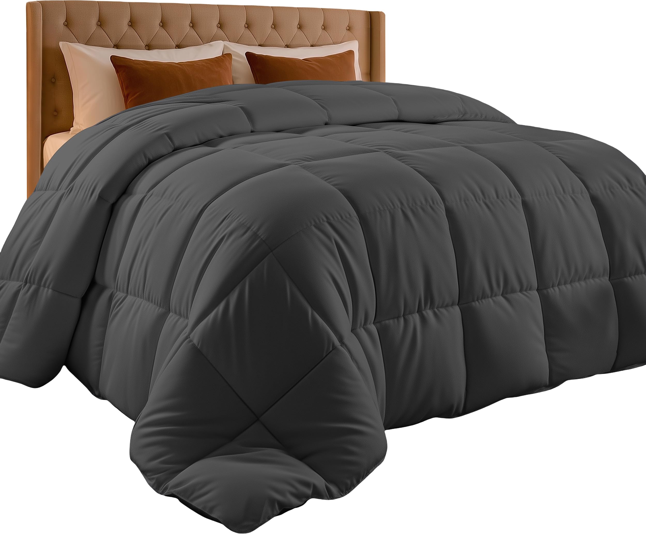 Utopia Bedding Comforter Duvet Insert - Quilted Comforter with Corner Tabs - Box Stitched Down Alternative Comforter (King, Grey) โ image 1