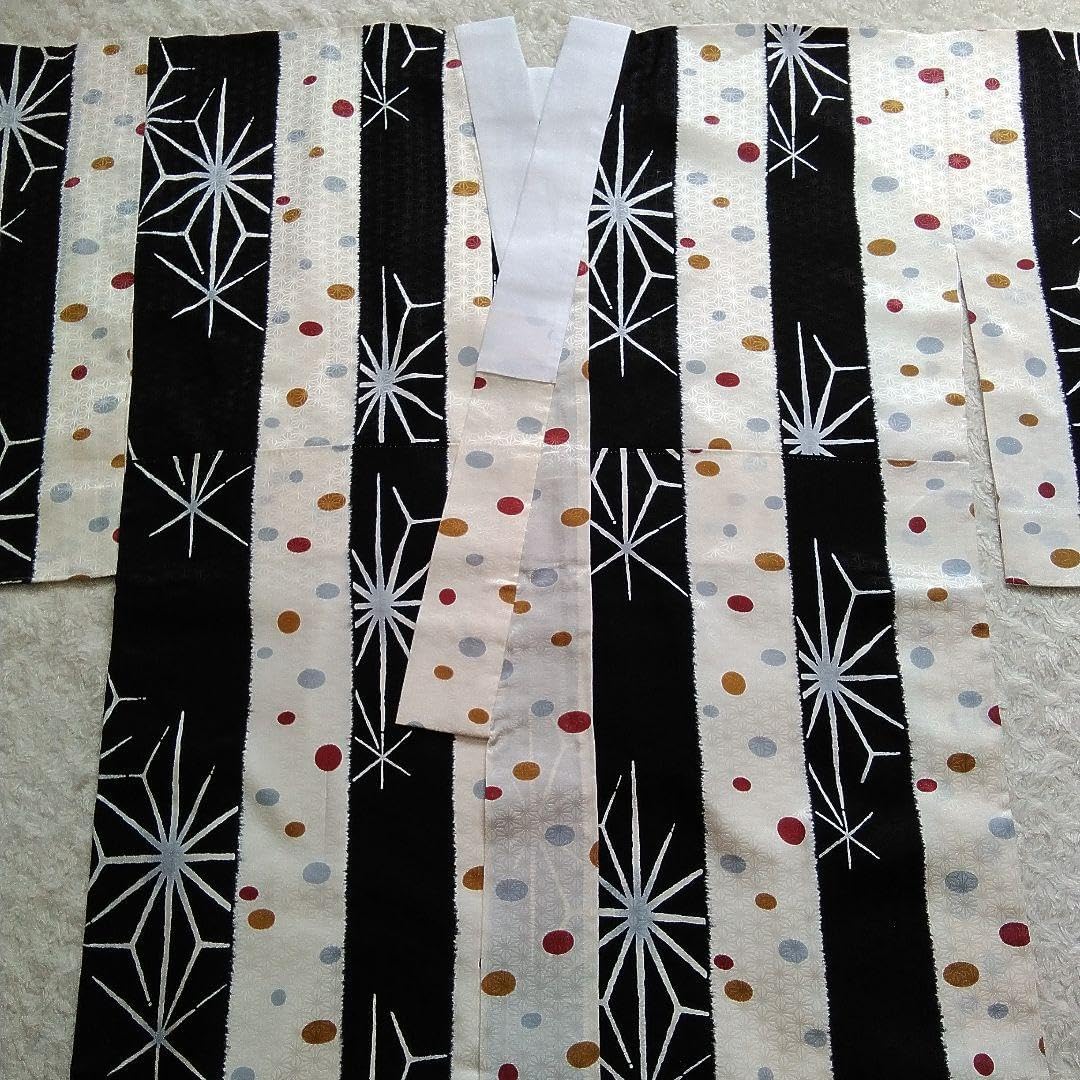 京友禅 水玉 破れ麻の葉柄 正絹 長襦袢 伝統工芸品 着物 作家物 京加賀