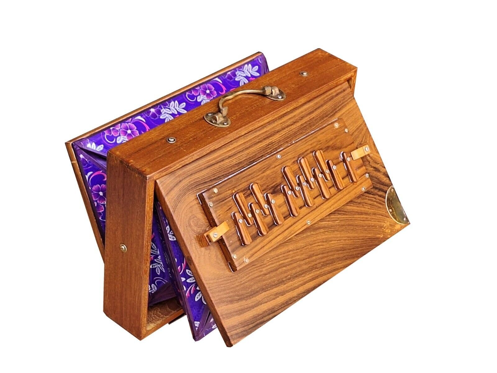 SHRUTI BOX~TEAK WOOD~ SIZE (15" X 10" X 3")~440 Hz~SWAR PETI~BHAJAN~KIRTAN~CHANTING