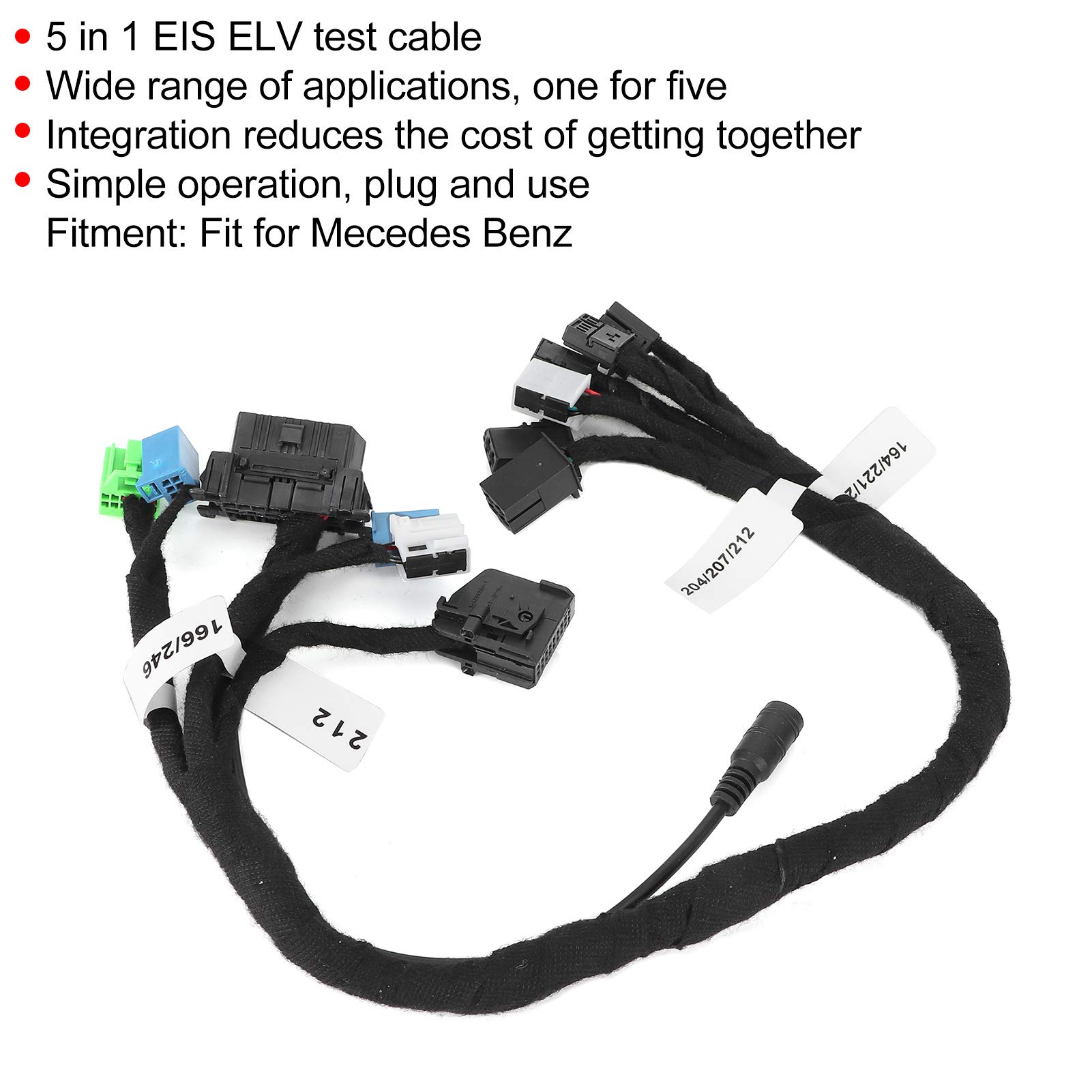 Cable de prueba 5in1 EIS ELV, línea de prueba automática Plug and Play Trabajo de mantenimiento de automóviles para Benz