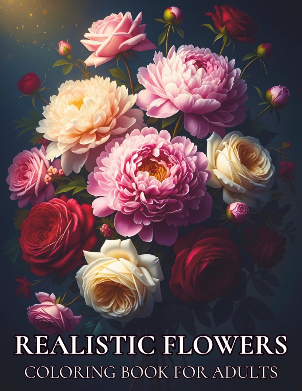 Realistic Flowers Coloring Book for Adults: Beautiful Botanical Designs for Stress Relief and Relaxation