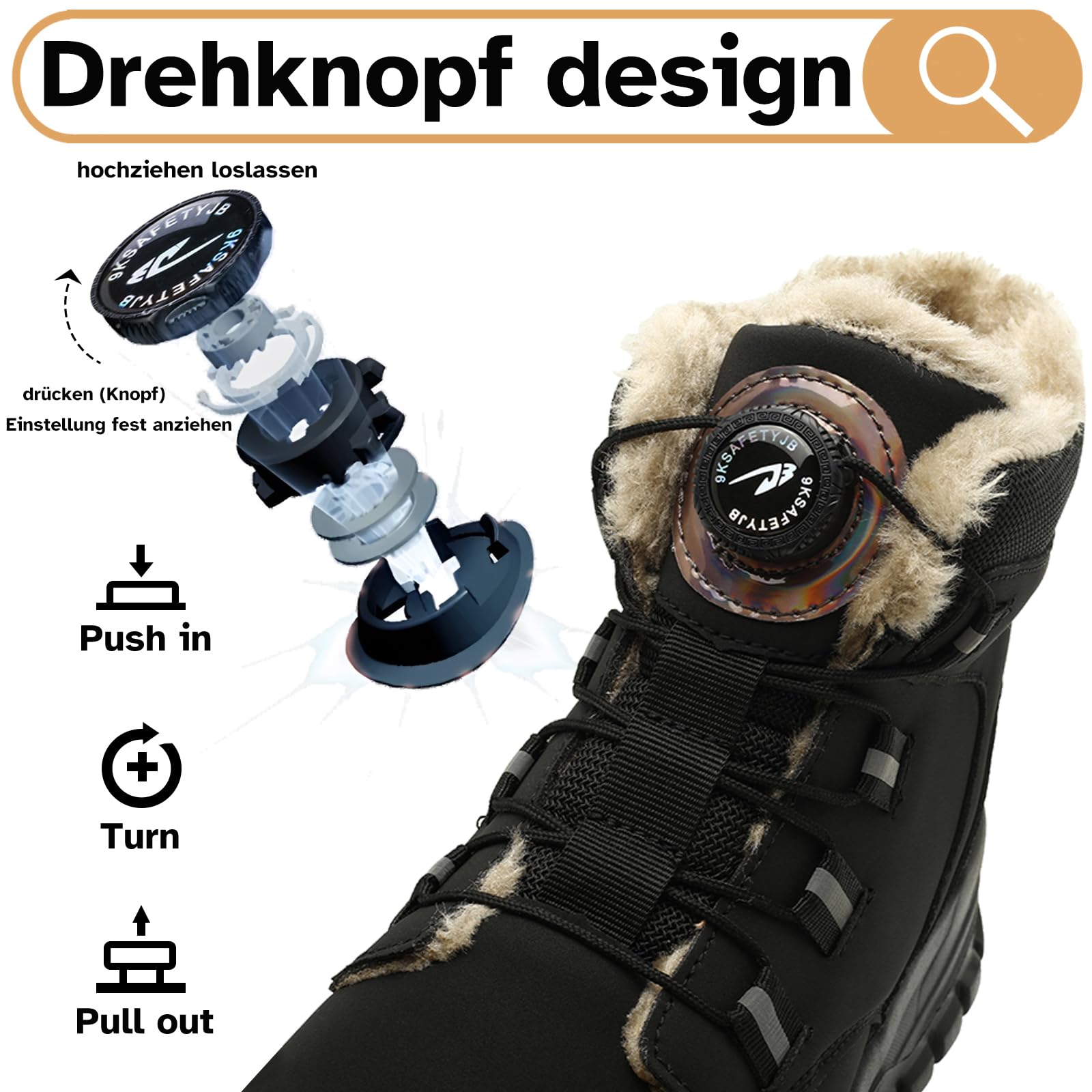 Chaussure de Sécurité Homme Femme Hiver Imperméable Chaussures de Travail Embout Acier Antidérapante Bottes de Sécurité