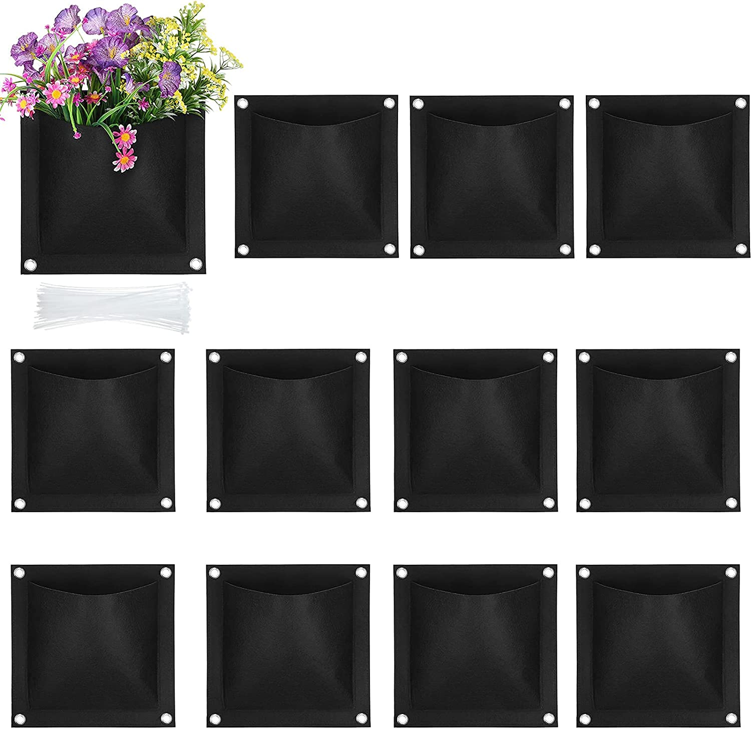 GREENSHEEP Felt Fabric 300 GSM Black Pocket Vertical Garden for Terrace and Balcony Gardening (Suitable for Both Live or Artificial Plants) (8 * 10) Inch - 12 (B0BNJ31X63) Amazon Price History, Amazon Price Tracker