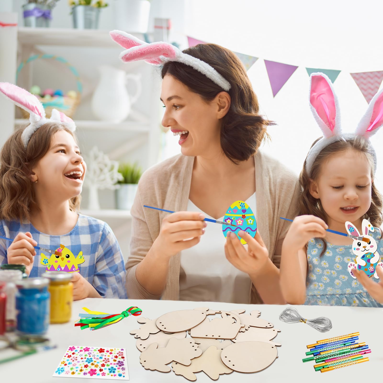 Kit 12 Campanelli Eolici In Legno Con Unicorno – Lavoretti Creativi Per Bambini, Regalo Genitore-Figlio