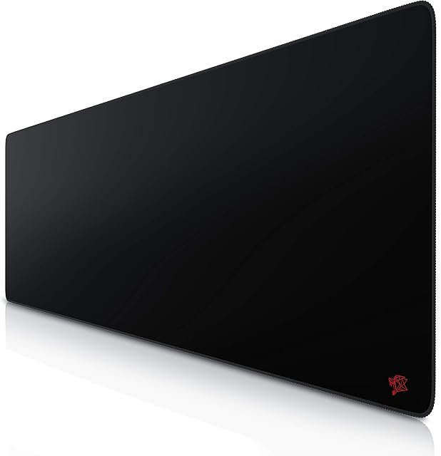 TITANWOLF - Extra Large Gaming Mouse Mat 1200x400mm Oversize - XXL Mouse Pad with motif - Desk Pad XXXL Extended  For Precision and Speed - Non-Slip Rubber Base  For Mouse and Keyboard - Red logo