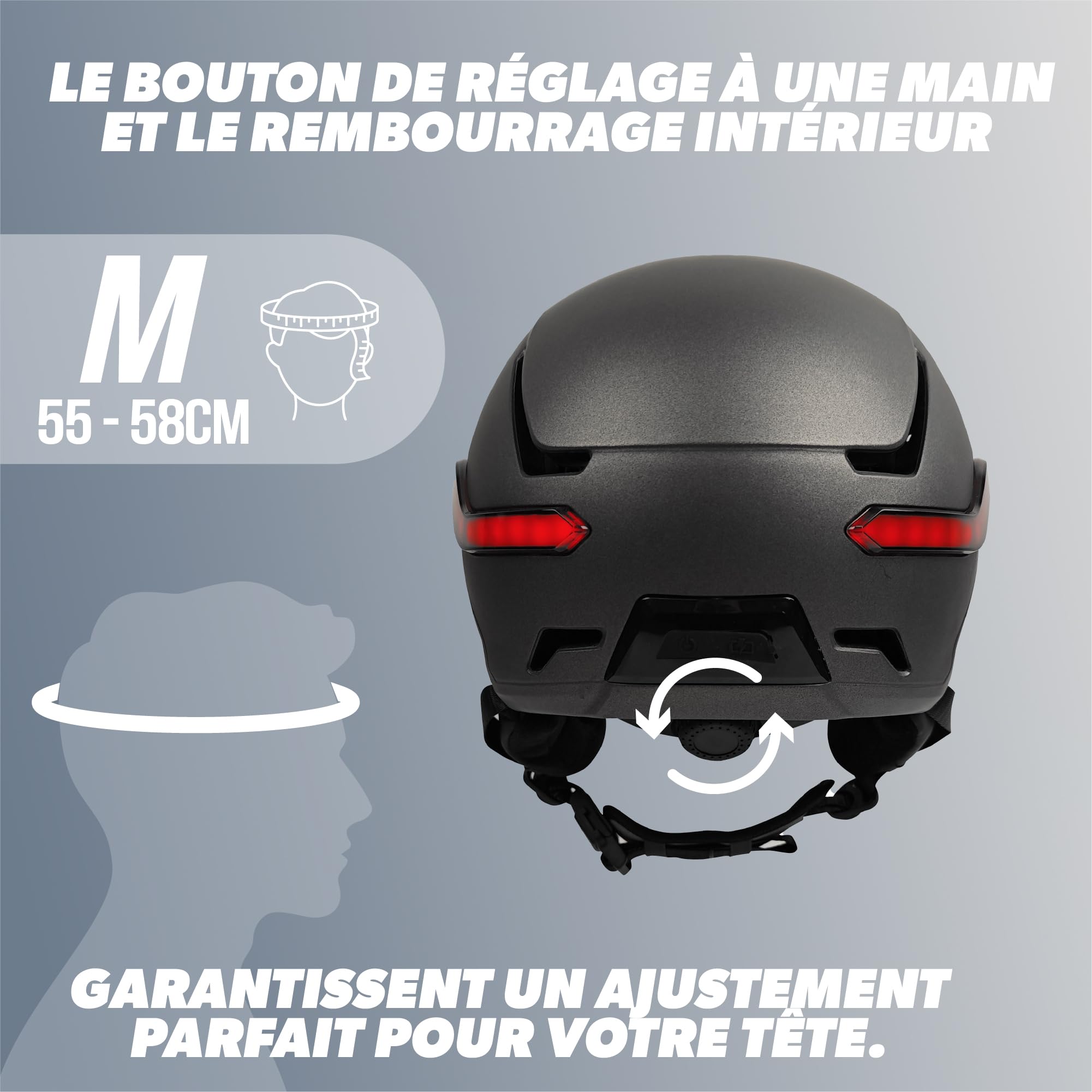 T'nB Vizion Casque Vélo Trottinette Électrique LED Connectées Détection Freinage Automatique Clignotants Télécommandés Visière Anti-UV Batterie Rechargeable