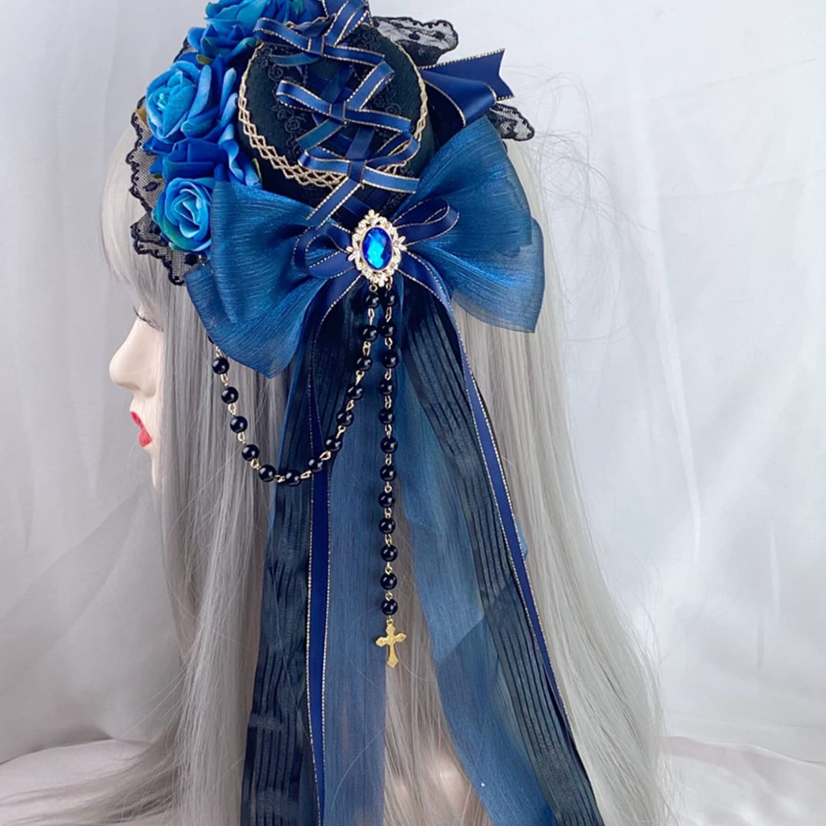 フレンチ風 手作りプリーツ礼帽 ロリータ 花飾り付き Amazon.co.jp: ロリータ 礼帽 髪飾り ヘアアクセサリー 薔薇 リボン 小