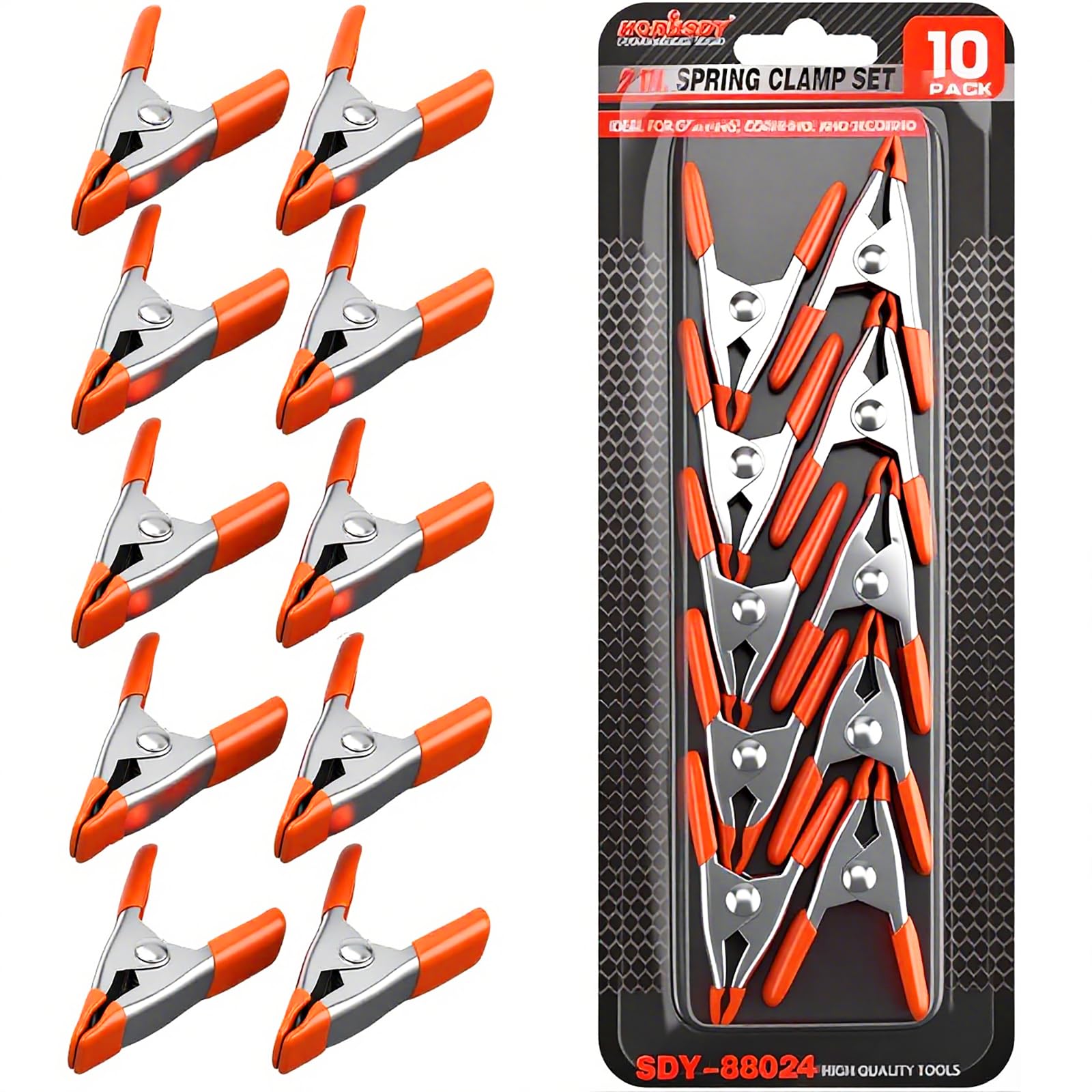 HORUSDY 10-Piece 2 inch Small Spring Clamp, Spring Metal Spring