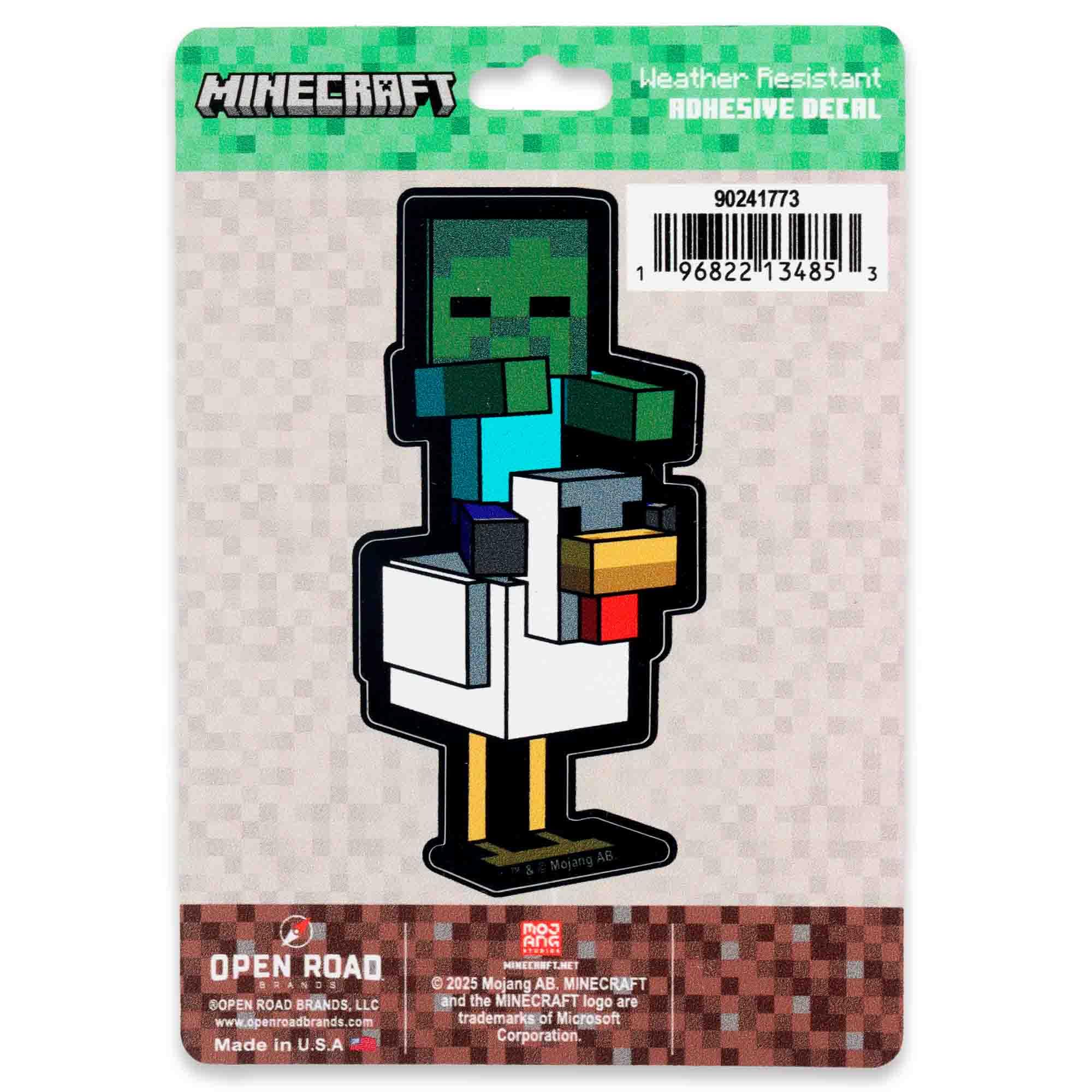 Minecraft Zombie Chicken Jockey Adhesive Vinyl Decal