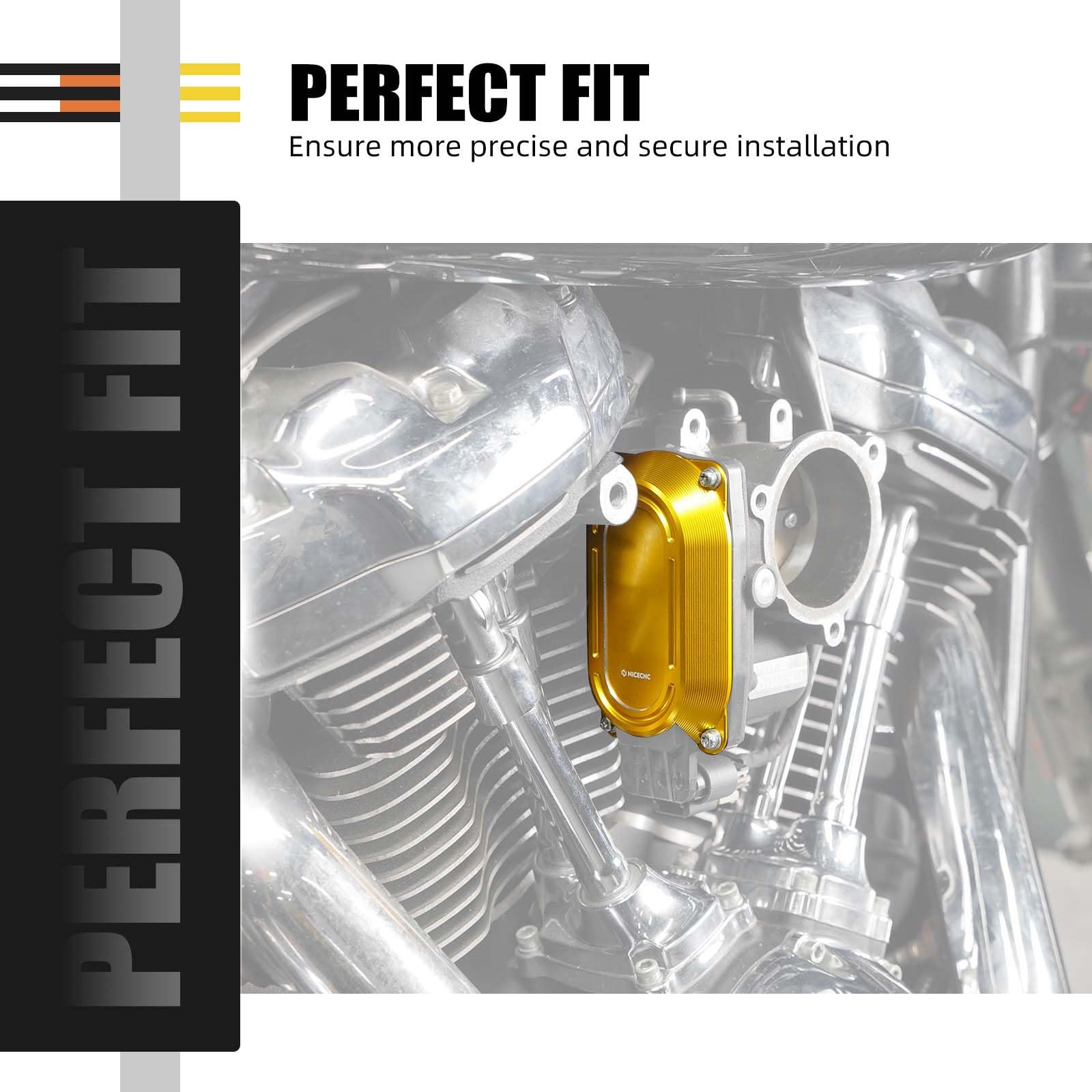 NICECNC Copertura per corpo acceleratore oro in alluminio CNC compatibile con Harley CVO Tri Glide FLHTCUTGSE 2020-2022, Road King Special FLHRXS 2017-2024, ricambio per 14420029, vedi accessori