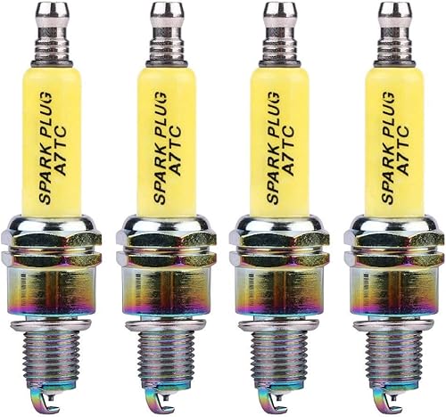 4 bujías de alto rendimiento para motocicleta, scooter, ATV, Dirt Bike D8TC A7TC, bujías de motocicleta (D8TC A7TC) (A7TC)
