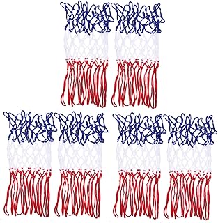 CLISPEED 6 Pçs Rede De Basquete Vermelho Branco E Azul Basquete Náilon Cesta De Basquete Rede Cesta De Basquete Rede À Prova De Chuva Bola Rack