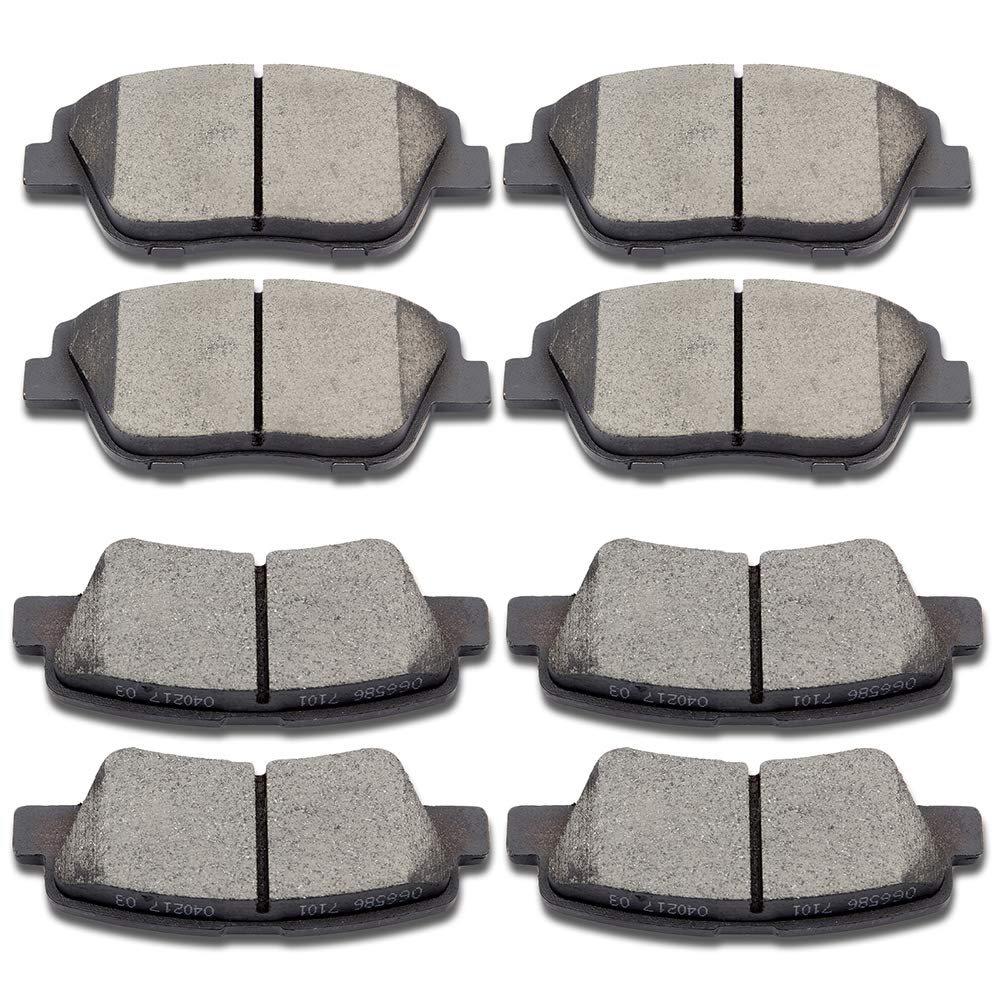 ROADFAR Premium Ceramic Brake Pads Sets 8pcs fit for 2011-2015 for Hyundai Sonata, 2011-2016 for Kia Optima
