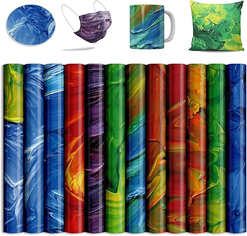 Miniatura 9 de Hojas de transferencia a cuadros, 10 piezas de 12 x 12 pulgadas, patrón de búfalo de Navidad, Halloween, papel de sublimación de transferencia de