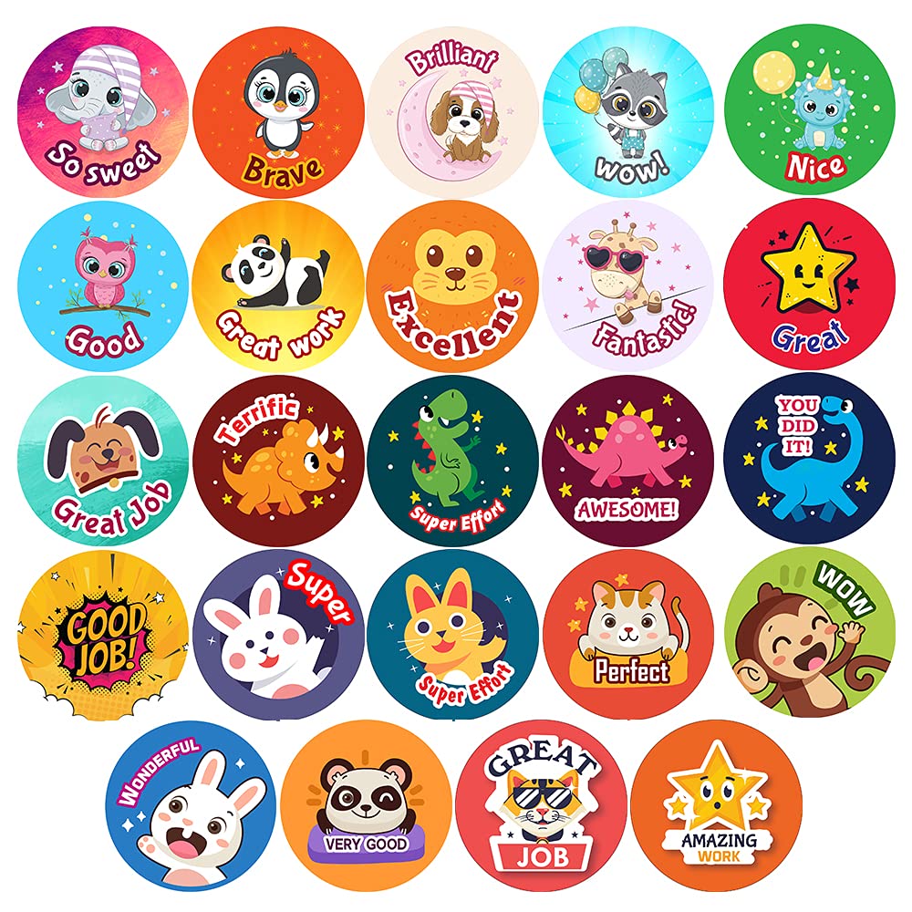Packwith Generic Pack Pack Of 120 Reward Stickers For Children (30 Mm) Teacher Stickers For Kids Self Adhesive Waterproof Packwith®