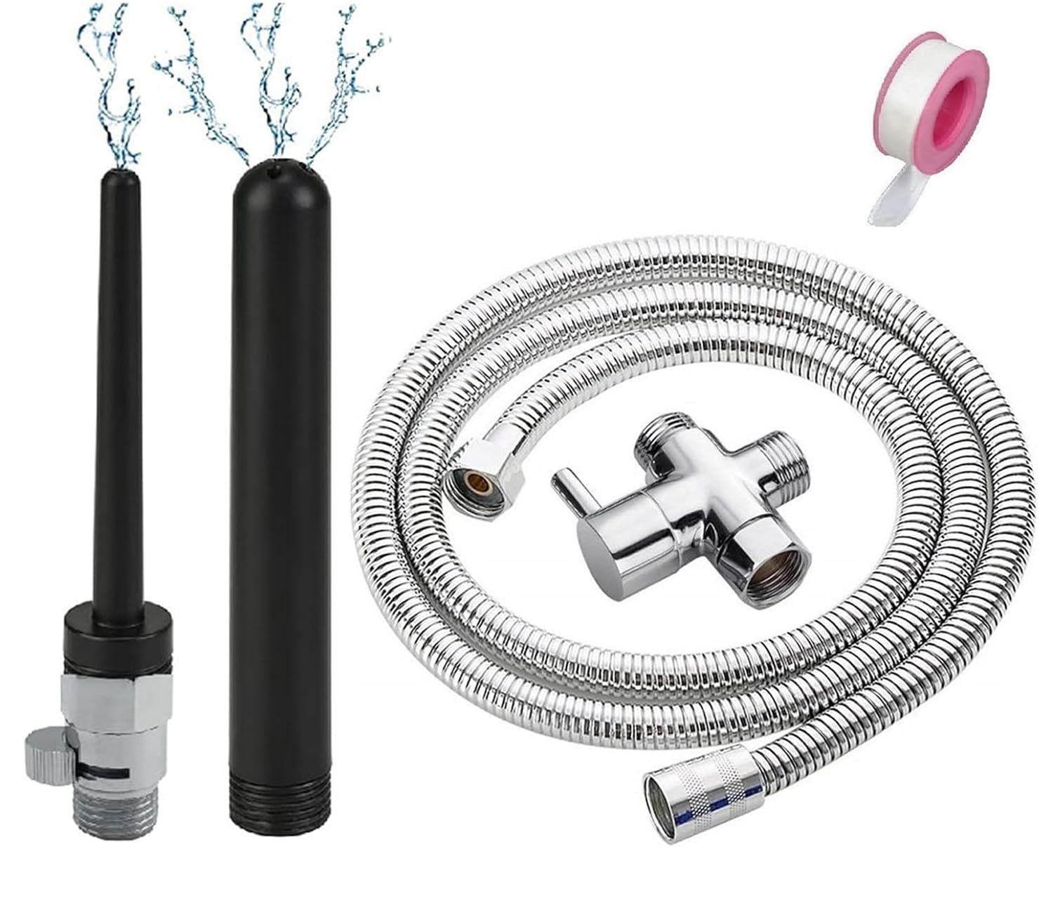 5Pcs Shower Enema System with 79 Inches Hose,Shower Douche Enema Kit with 2 Bathroom Handheld Nozzles and Regulator Knob for Men Women Cleaning,Enema Nozzle Kit Cleaner Attachment