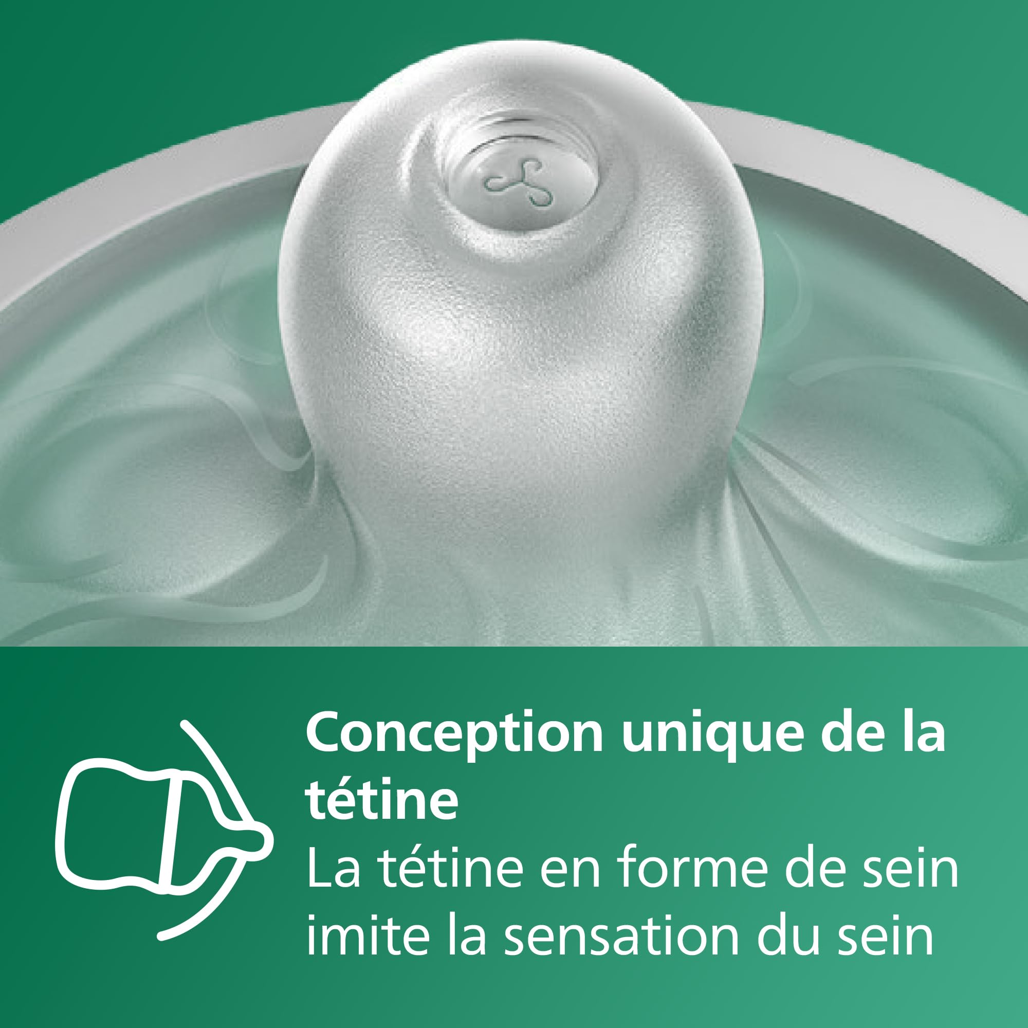 Philips Avent Natural Response - Biberon en verre 125 ml avec tétine à débit lent (Débit 2), SCY930/01