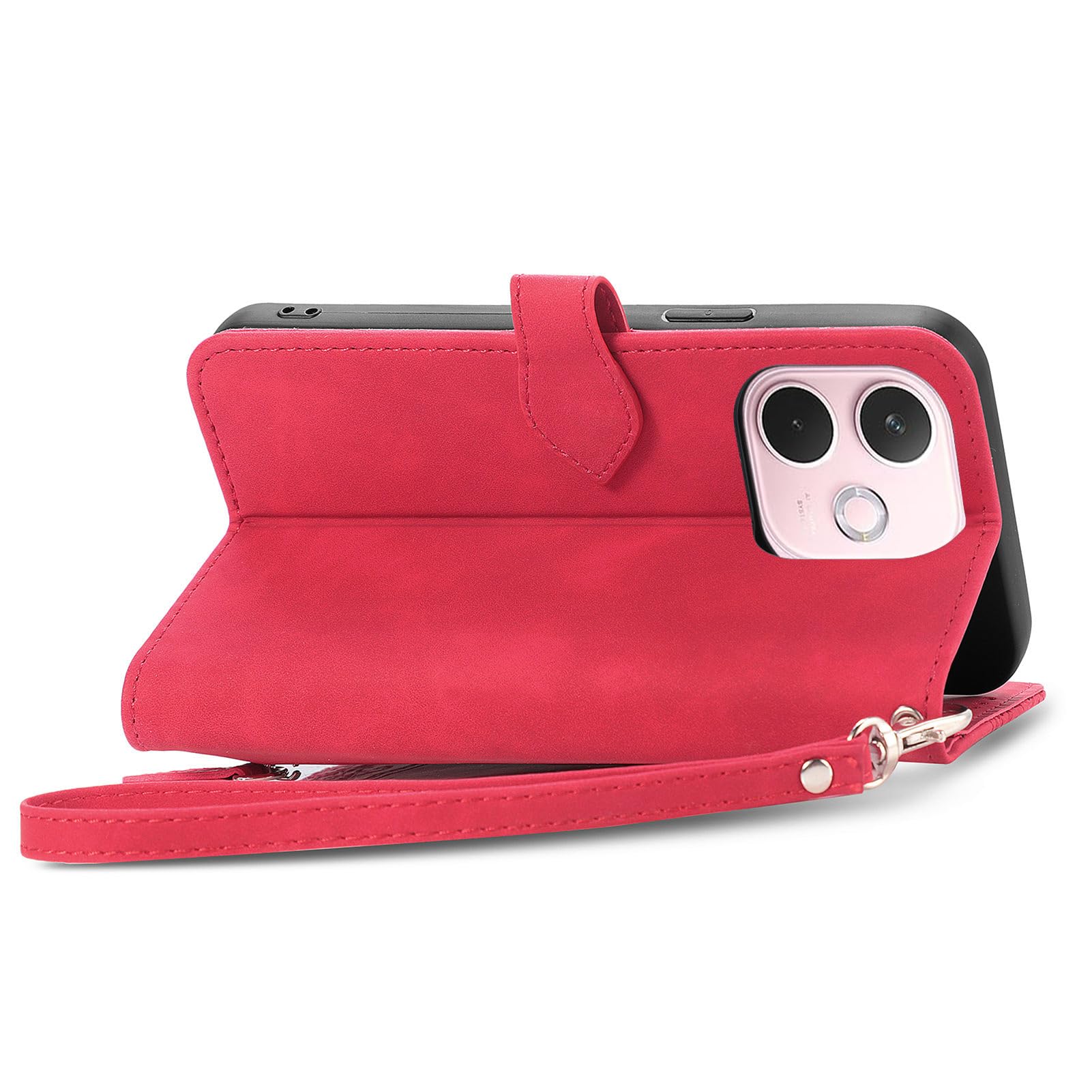 WBWONE Custodia Portafoglio per OPPO A5 Pro 5G, Cover in Pelle di Alta Qualità con Motivo Floreale, Chiusura Magnetica, Stand & Guscio Antiurto - Viola Chiaro