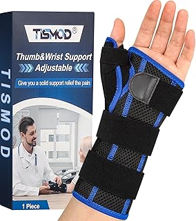 Wrist Brace with Thumb Spica Splint - Adjustable Thumb Wrist Support for Arthritis, Sprains, Tendonitis, Ligament Injury, Carpal Tunnel, De Quervain's Tenosynovitis and Sports Protection fit Women & Men (Left Hand)