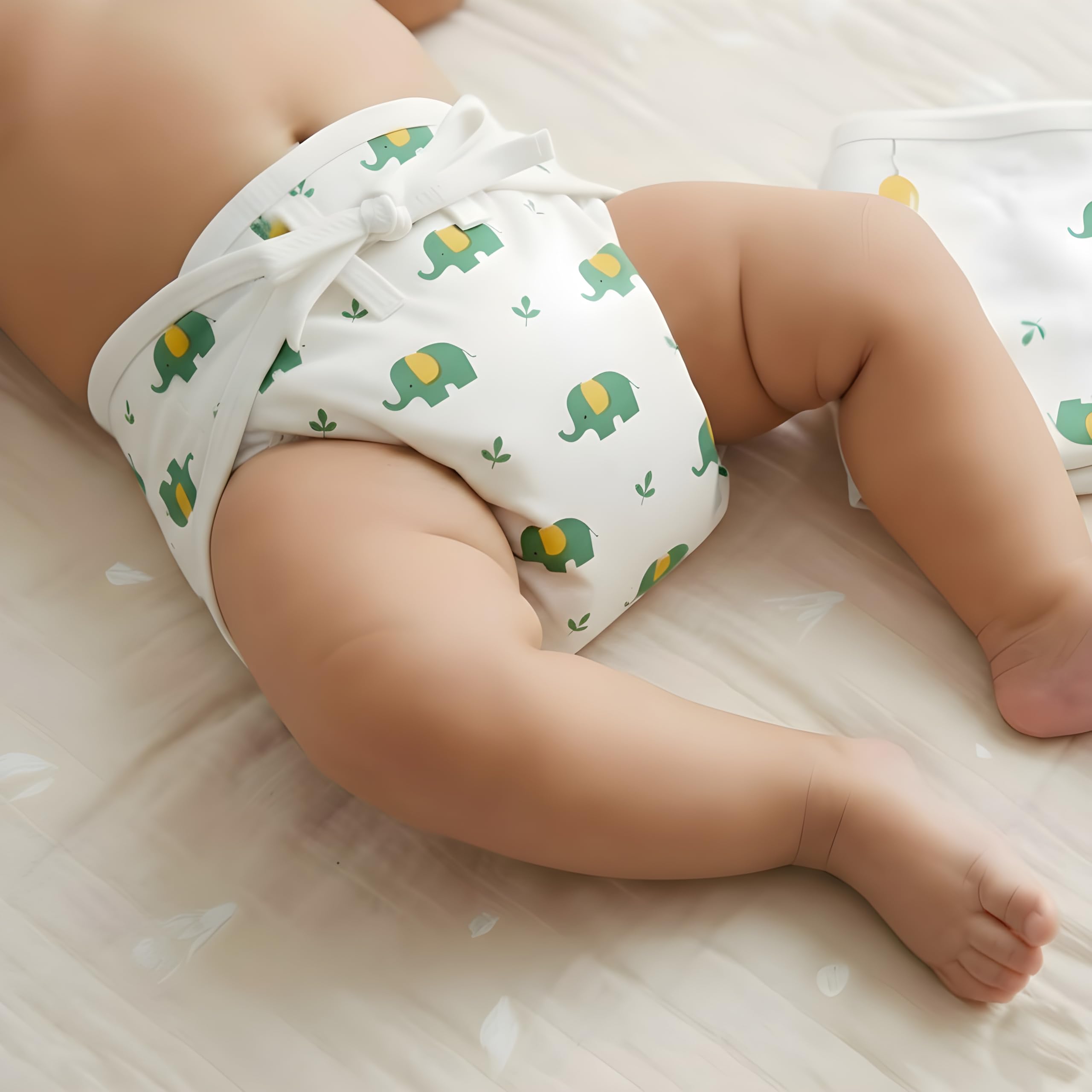 Blushbaby Pack of 6 - Pure Cotton Padded Nappy for Newborn Baby 0-3 Months | Double Layered, Extra Soft & Breathable Cotton Langot | Reusable & Washable Cotton Nappy for Baby Boy & Girl | Newborn Baby Essentials 1