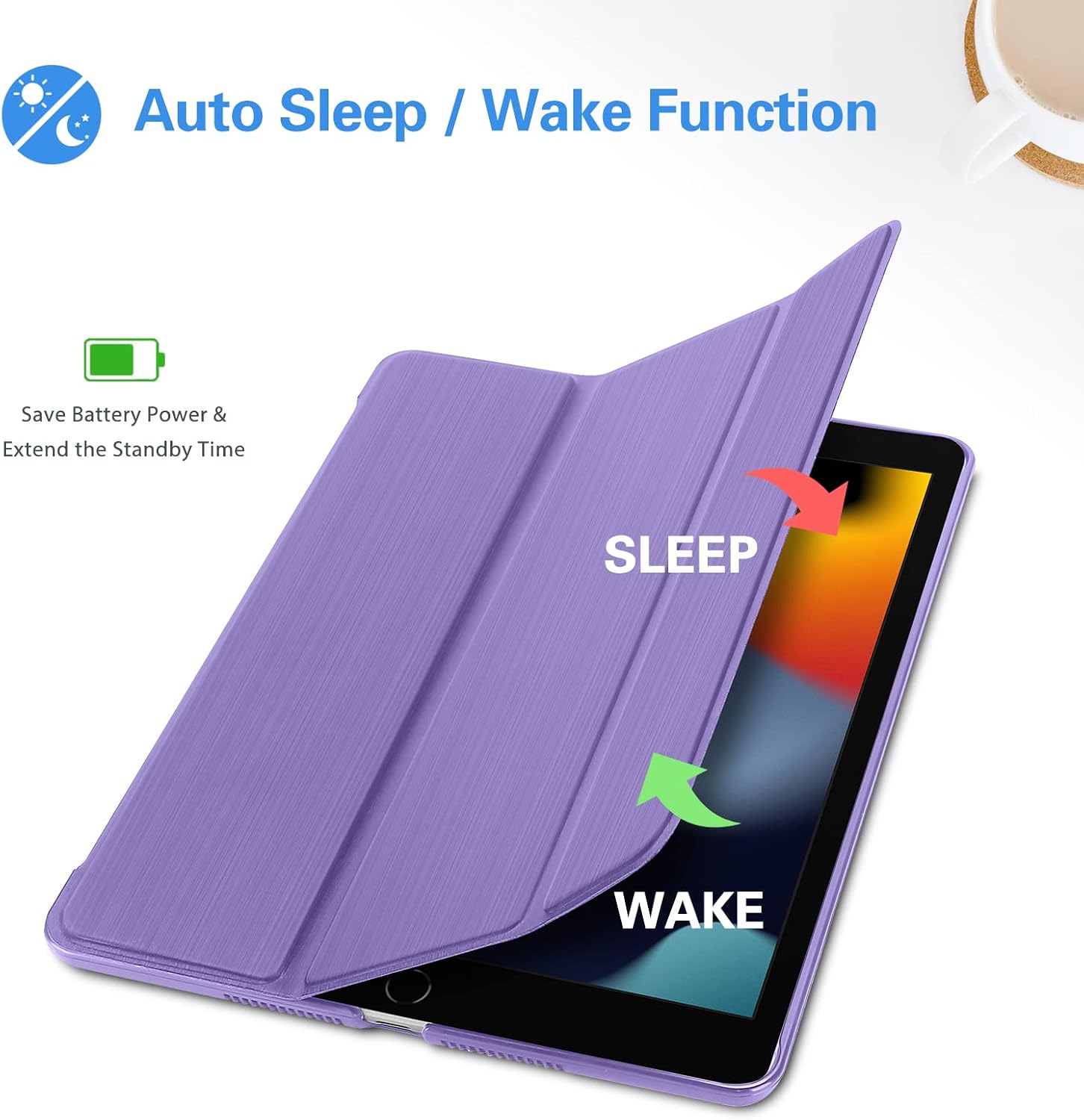 ProCase for iPad 10.2 Inch Case iPad 9th 8th 7th Generation (2021 2020 2019), Unique Brushed Texture iPad Cover - Image 4