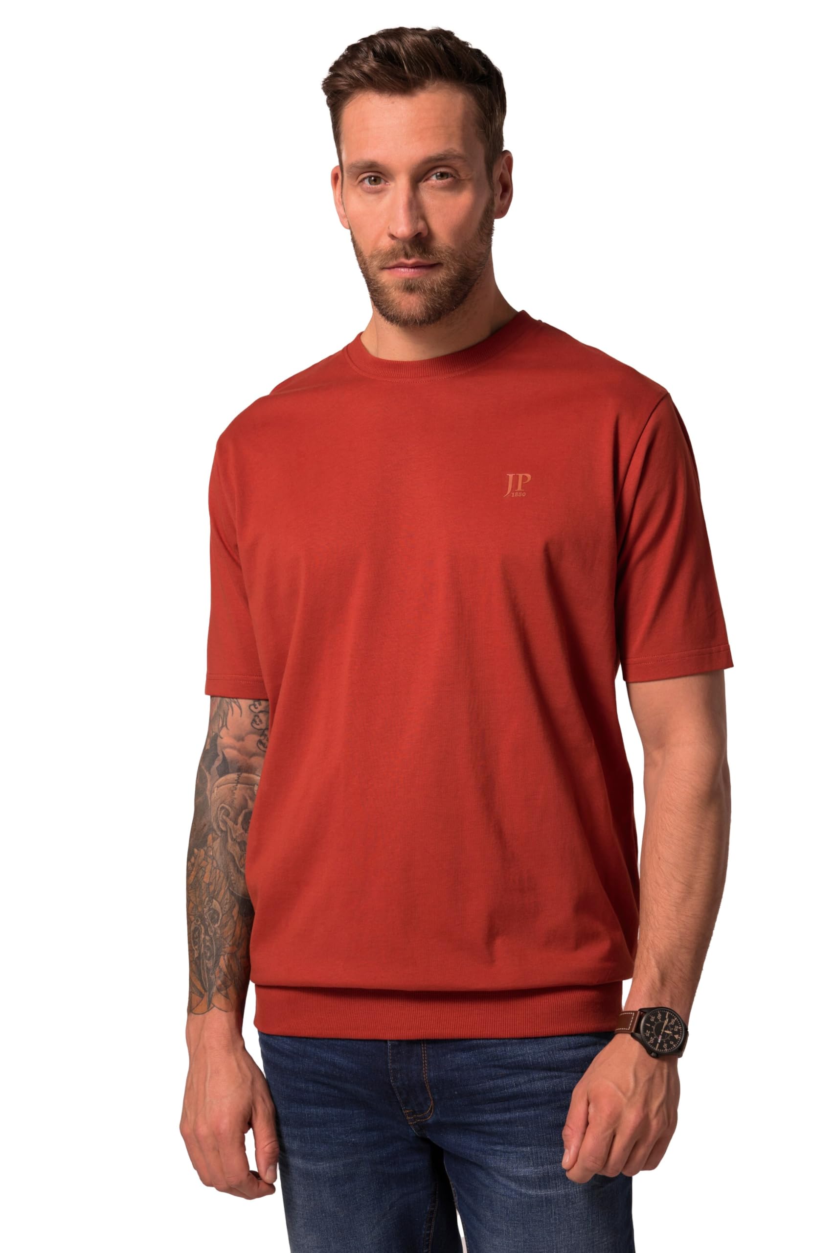 JP 1880 Men's T-Shirt, Brick red, 8XL