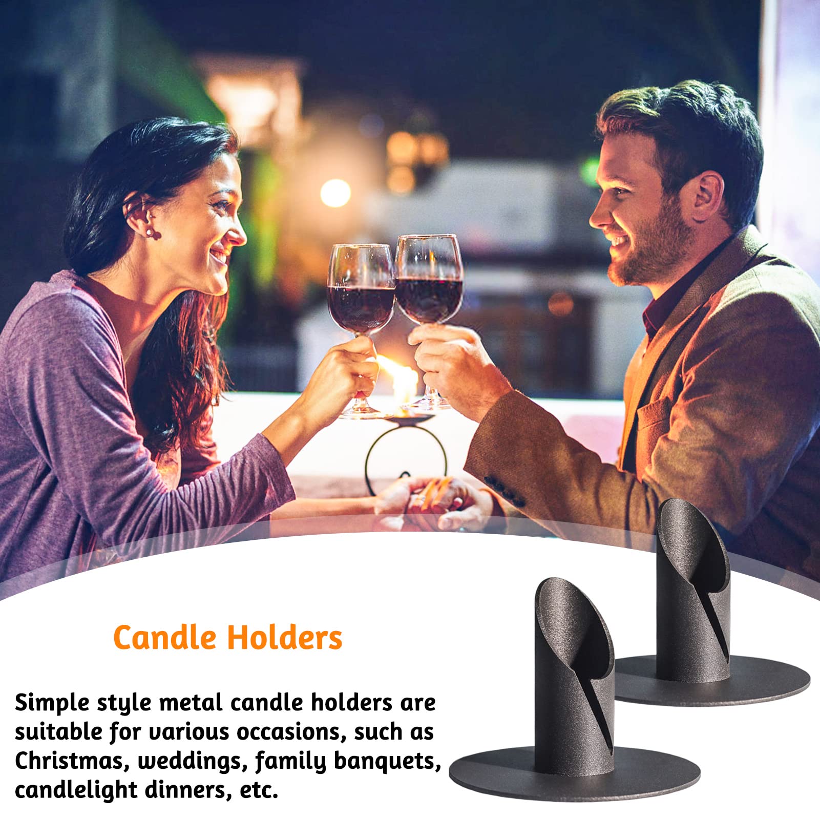 6 Pezzi Di Candele In Metallo Nero Portacandele Per Candele Candele Per