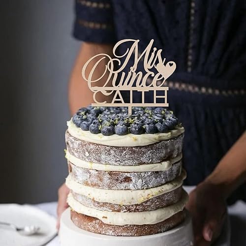 Miniatura 6 de Personalized Names Numbers Colors Rustic Wood Happy Birthday Cake Topper Pick Mis Quince Happy 15th Birthday Not Edible Cupcake Cake Insert Sign