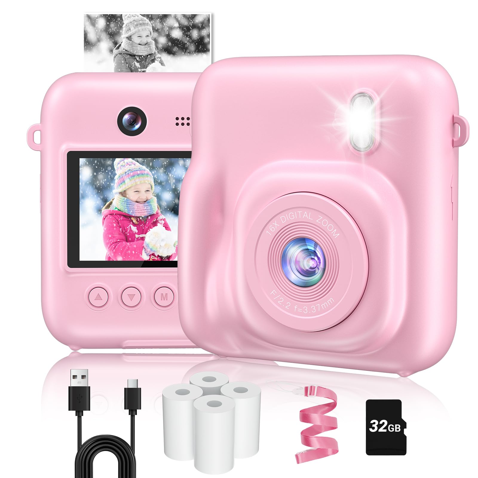 Polaroid Camera Camara Fotos Infantil Instantanea, 2,4 Hd 1080p