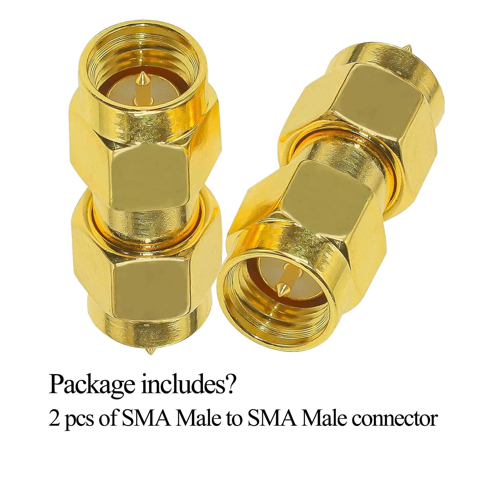 TUOLNK Adattatore SMA Maschio a Maschio Kit Connettore Coassiale Dritto per Prolunga Radio Router Convertitore Accoppiatore 2 Pezzi