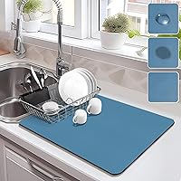 Vista 19 de Estera de Secado para Encimera de Cocina, Tapete de Café Antimanchas con Parte Posterior de Goma Absorbente para Secado de Platos