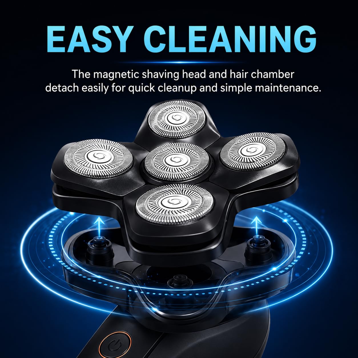 Ersatzkopf, kompatibel mit MANSCAPED The Dome Shaver, 5 rotierende Klingen, magnetisches Rasiererzubehör, waschbar und wasserdicht, einfache Installation – 1 Packung
