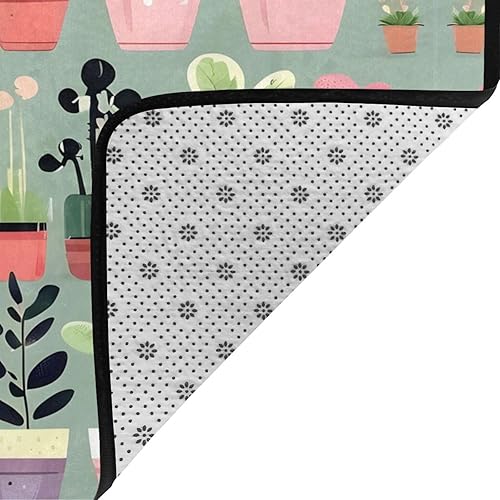 Miniatura 5 de Tapete rectangular para planta bonsái y tapete antideslizante, 80 x 58 pulgadas, para sala de estar, dormitorio, oficina, al aire libre