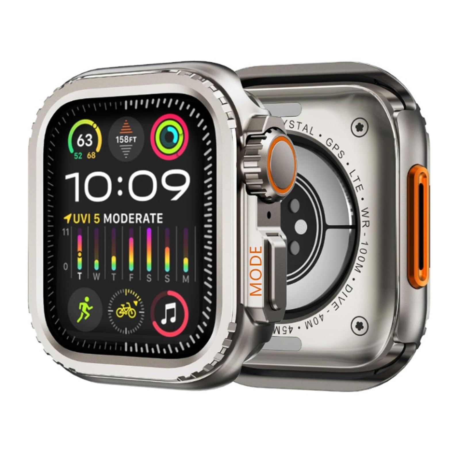 Custodia protettiva in metallo per Apple Watch S10 42mm S10 46mm 45mm 44mm Cover protettiva per telaio per iWatch Series 9 8 7 6 5 4 SE Cambia in Ultra 2 49mm
