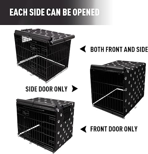Miniatura 4 de Pet Prime Funda para jaula de perro de 42 pulgadas para jaula de alambre 600D tela Oxford para interiores y exteriores, duradera, impermeable y