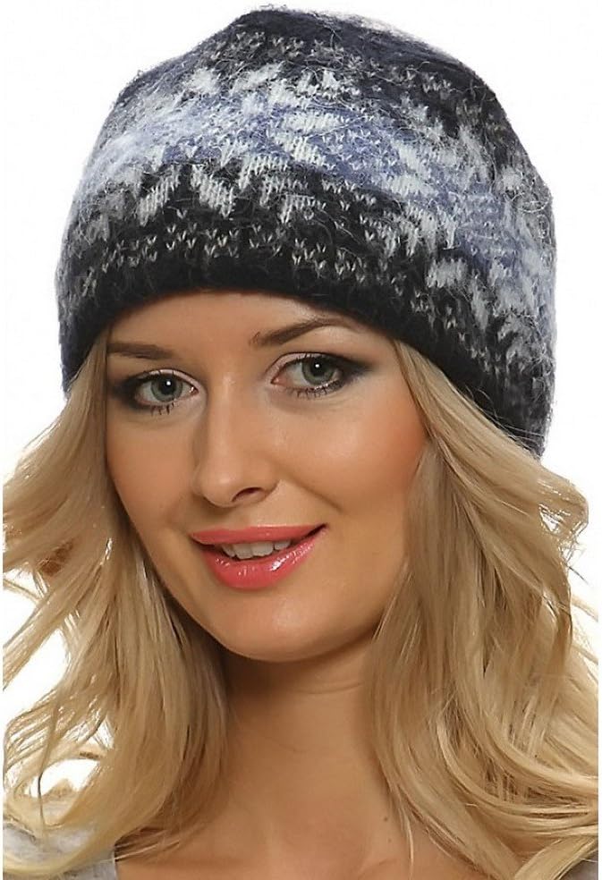 Winter Wool Hat Beanie Cap Fair Isle Authentic Icelandic Wool for Women 2 Ply Knitted Extra Warm