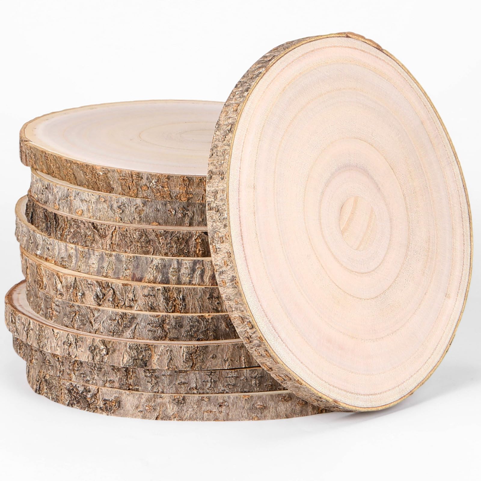 Tranches de bois pour centres de table de mariage et ronds de bois brut déco