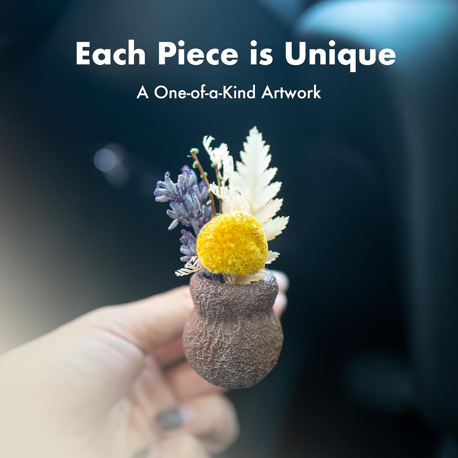 Mini Dried Flowers Car Vent Clips, Natural Car Air Freshener Non-Toxic, Cute Dashboard Decorations, Gifts for Plant Lovers (A+C, Unscented) - 5
