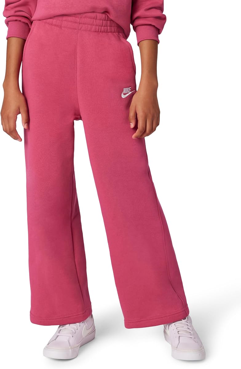 Nike Sportswear Club - Pantalones anchos de forro polar para niña