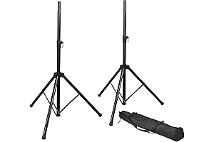 Rok-It Adjustable Speaker Stand Pair for PA DJ Party Band, Recording Events