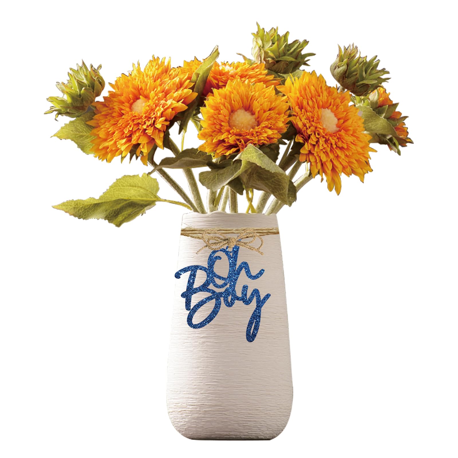 Oh Boy Glitter Tag, 24pcs Navy Blue Glitter Oh Baby Paper Tags, Oh Boy Jar Tag for Gender Reveal Party Decorations, Welcome Baby Glitter Paper Cutouts