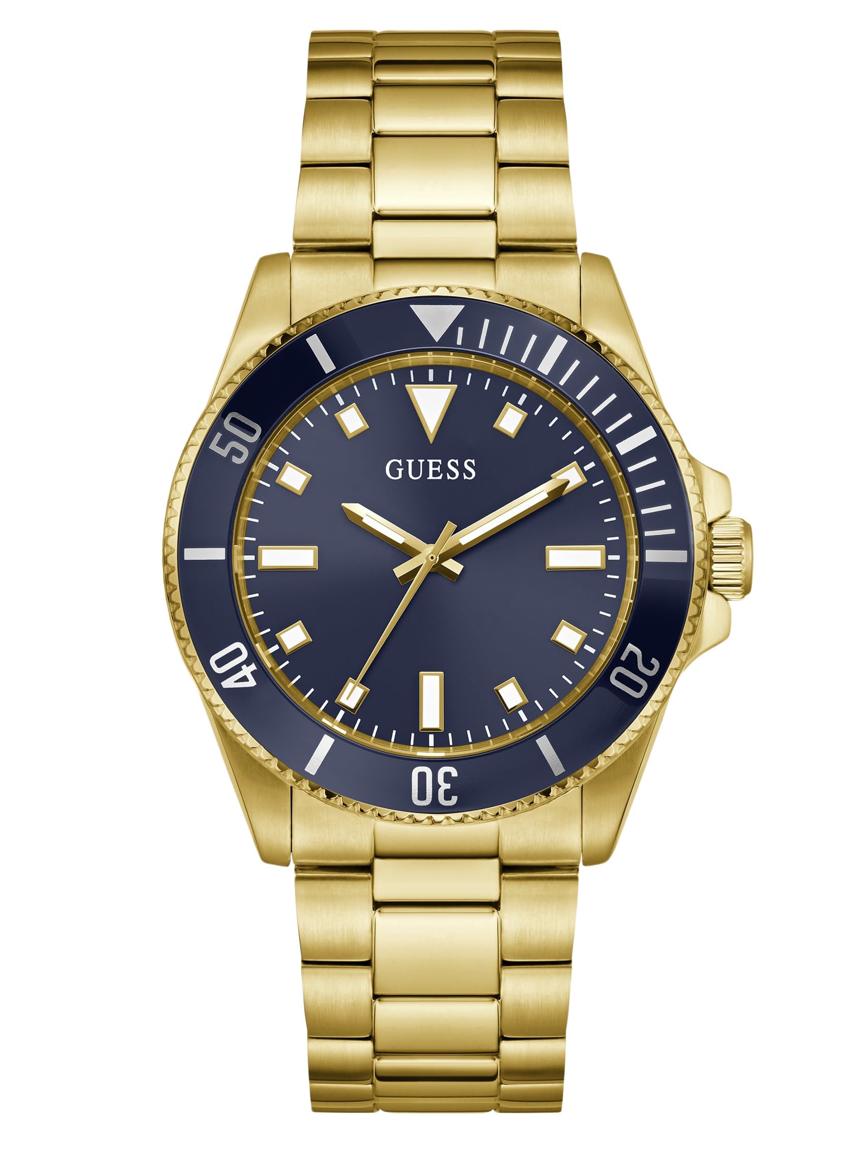 Guess Cliff GW0968G2 - Reloj de Pulsera analógico para Hombre (41 mm, Acero Inoxidable, Mecanismo de Cuarzo, Correa de Acero Inoxidable, Color Azul con manecillas luminiscentes, 5 Bares)