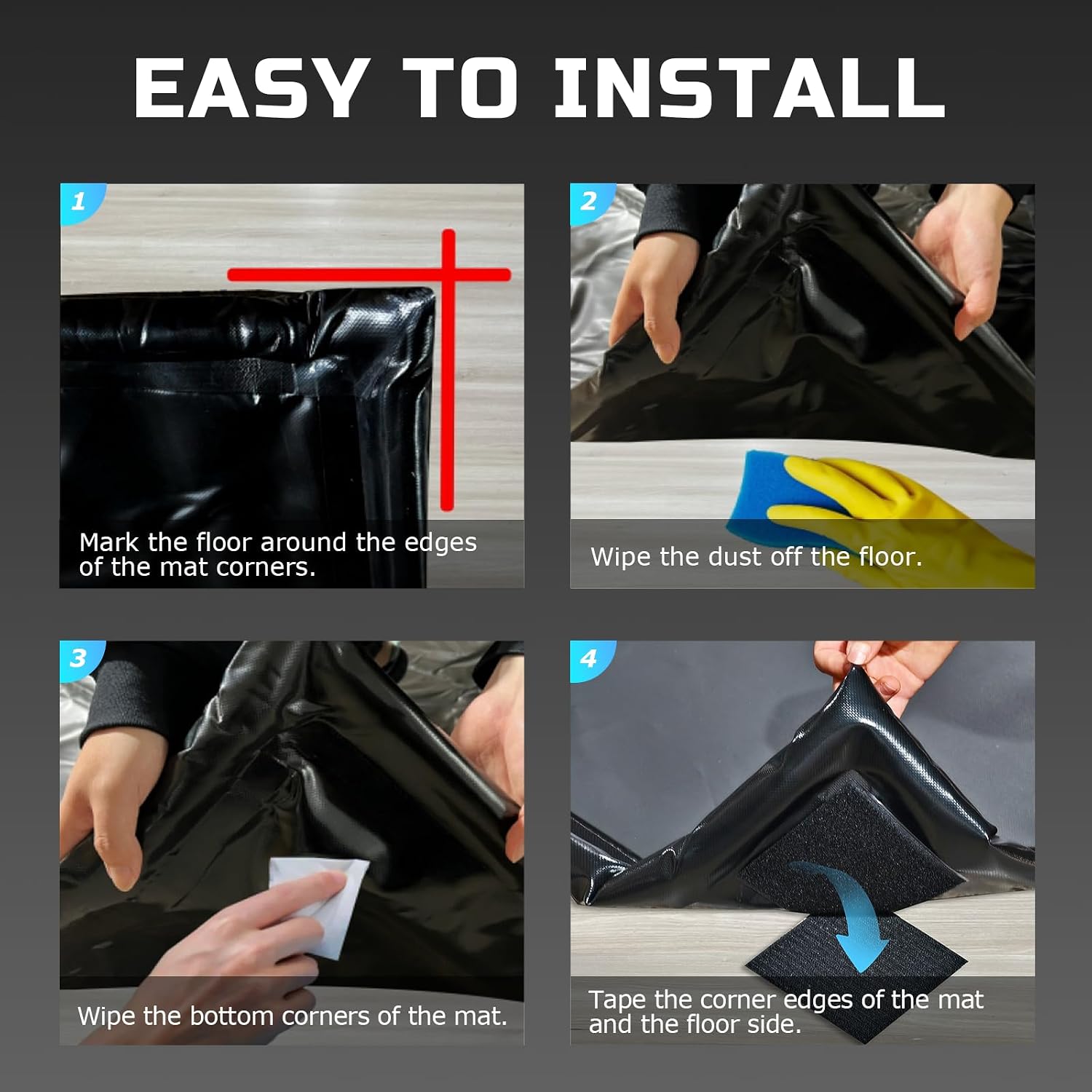 Containment Mat 7'9" x 16' Heavy-Duty PVC Garage Floor Mat 650GSM