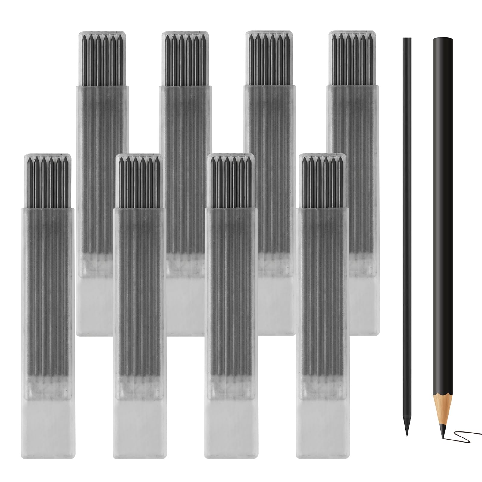 48pcs Tracer Pencil Refills, 2.8mm Solid Deep Hole Carpenter