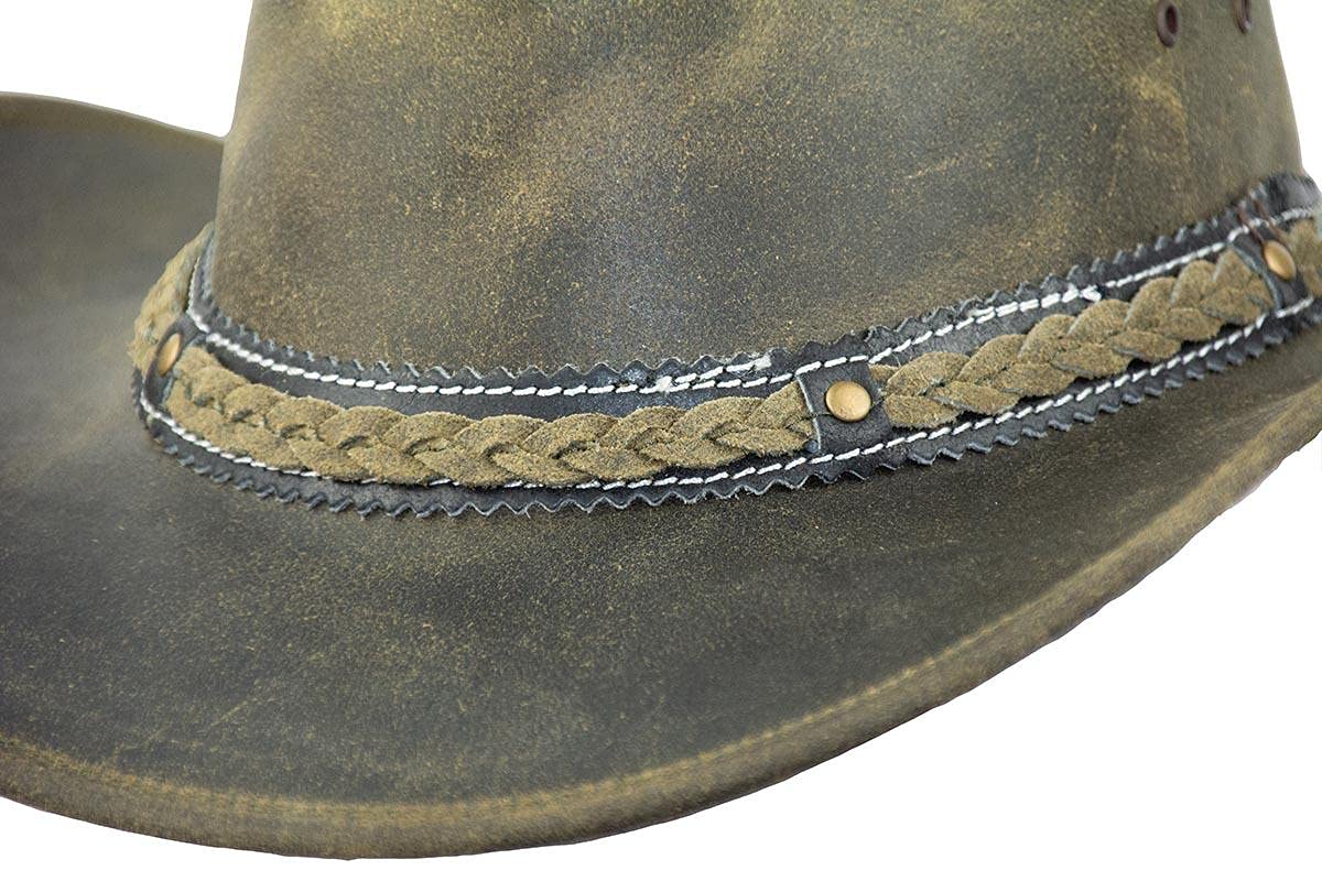 Black Jungle ARAMAC Chapeau de Cowboy, en Cuir, Style Australien